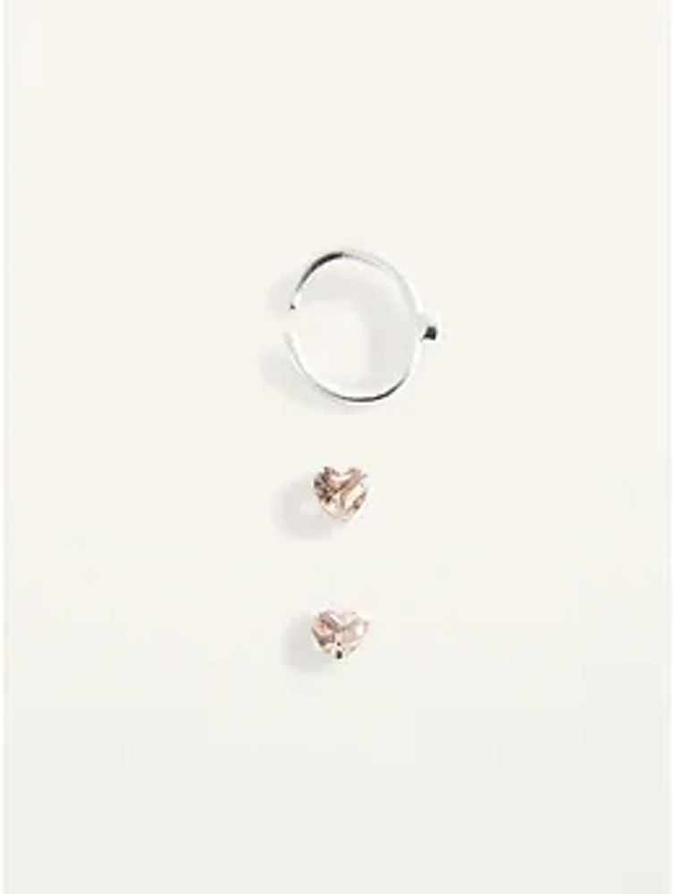Sterling Silver 3-Piece Earrings Set for Women