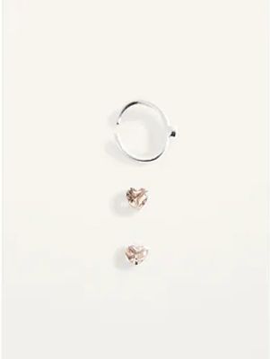 Sterling Silver 3-Piece Earrings Set for Women