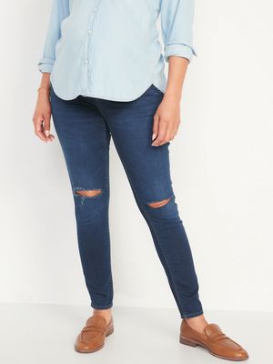 Maternity Premium Full Panel FitsYou 3-Sizes-in-1 Rockstar Super Skinny Ripped Jeans