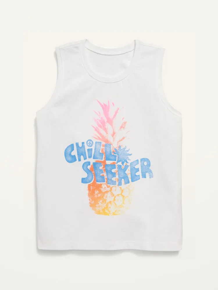 Soft-Washed Graphic Sleeveless T-Shirt for Girls