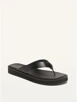 Faux-Leather Flip-Flop Sandals for Women