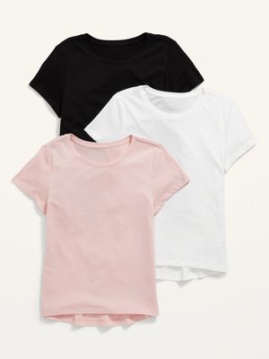 Softest Short-Sleeve Solid T-Shirt 3-Pack for Girls