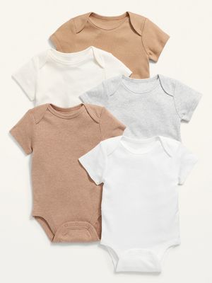 Unisex Short-Sleeve Bodysuit 5-Pack for Baby