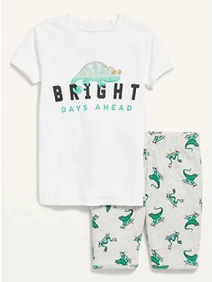 Gender-Neutral Snug-Fit Pajama Shorts Set for Kids
