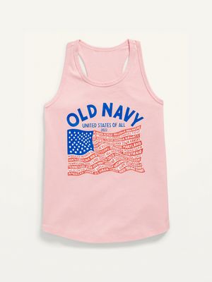 Matching 2022 United States of All Flag Graphic Tank Top for Girls
