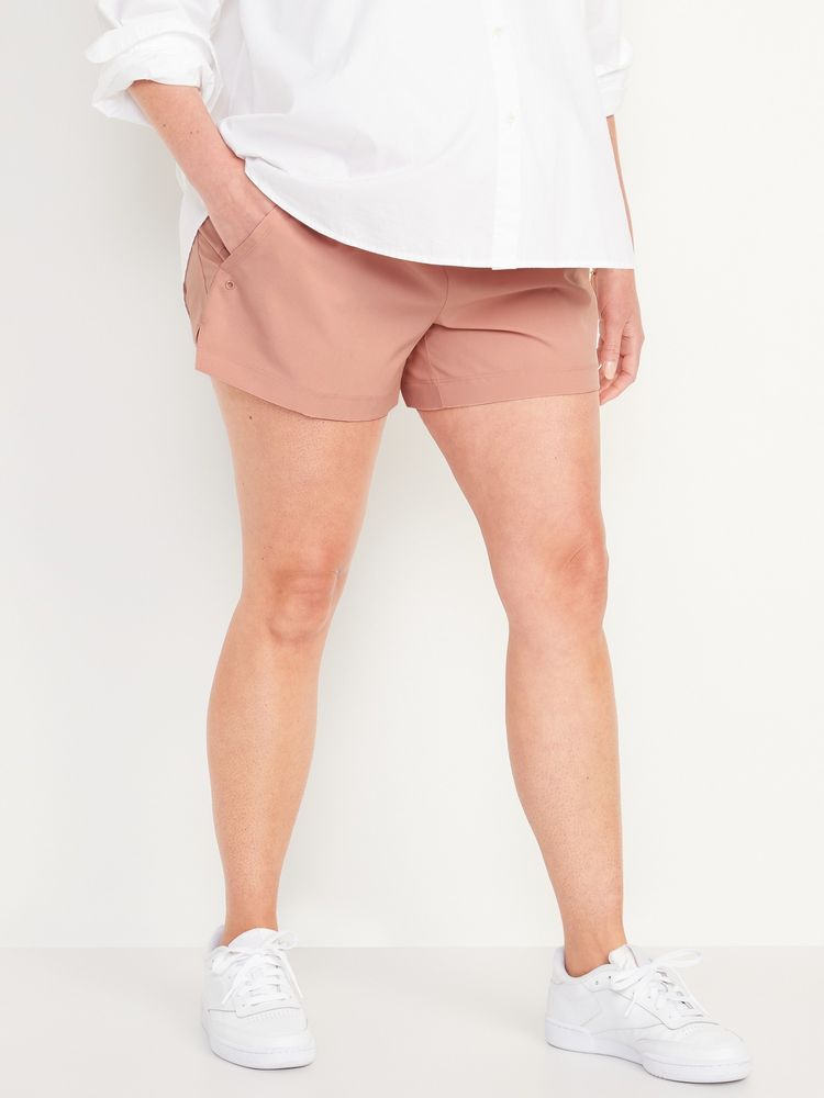 Maternity StretchTech Foldover-Waist Shorts - 3.5-inch inseam