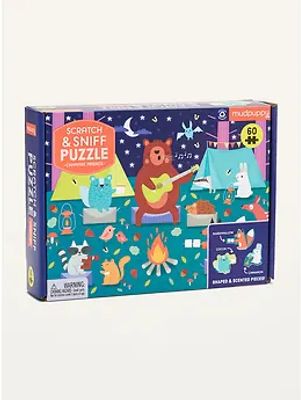 Mudpuppy Campfire Friends Scratch & Sniff 60-Piece Jigsaw Puzzle for Kids