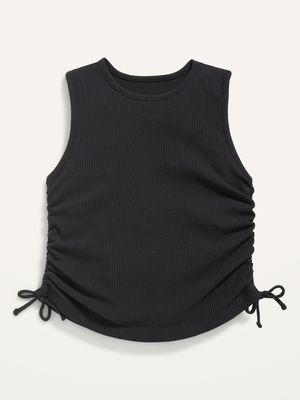 Rib-Knit High-Neck Cinch-Tie Tank Top for Girls