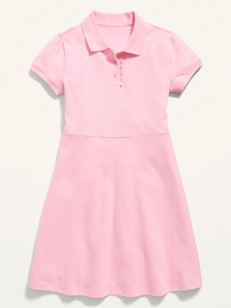 School Uniform Pique Polo Dress for Girls