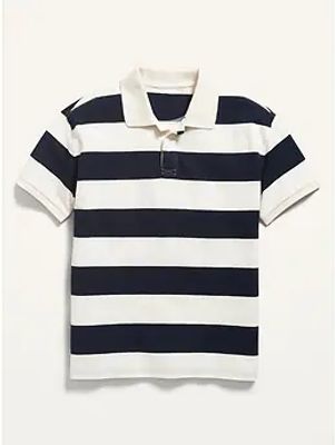 Rugby-Stripe Jersey Polo Shirt for Boys