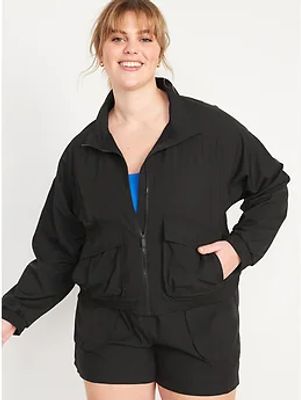 Loose StretchTech Zip-Front Jacket for Women