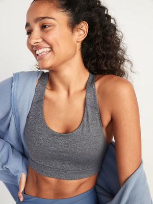 PowerPress Medium Support Strappy Sports Bra for Women XS-XXL