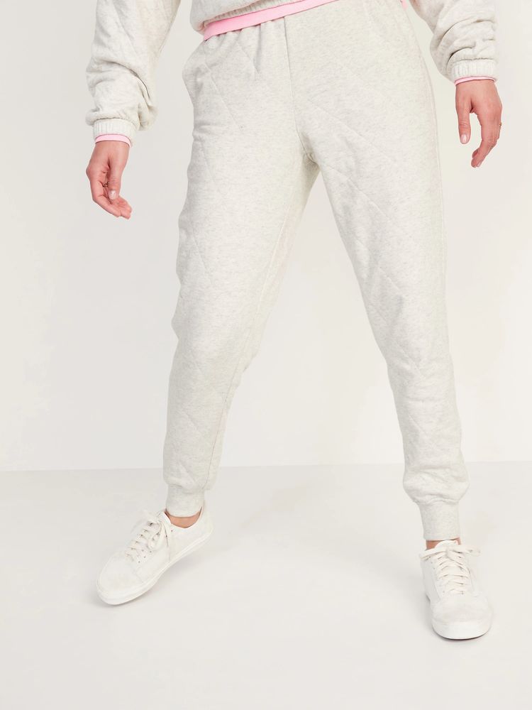 Extra High-Waisted Quilted Jogger Sweatpants