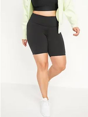 High-Waisted PowerPress Biker Shorts for Women - 8-inch inseam