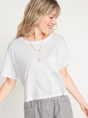 Short-Sleeve Cropped Oversized T-Shirt for Women