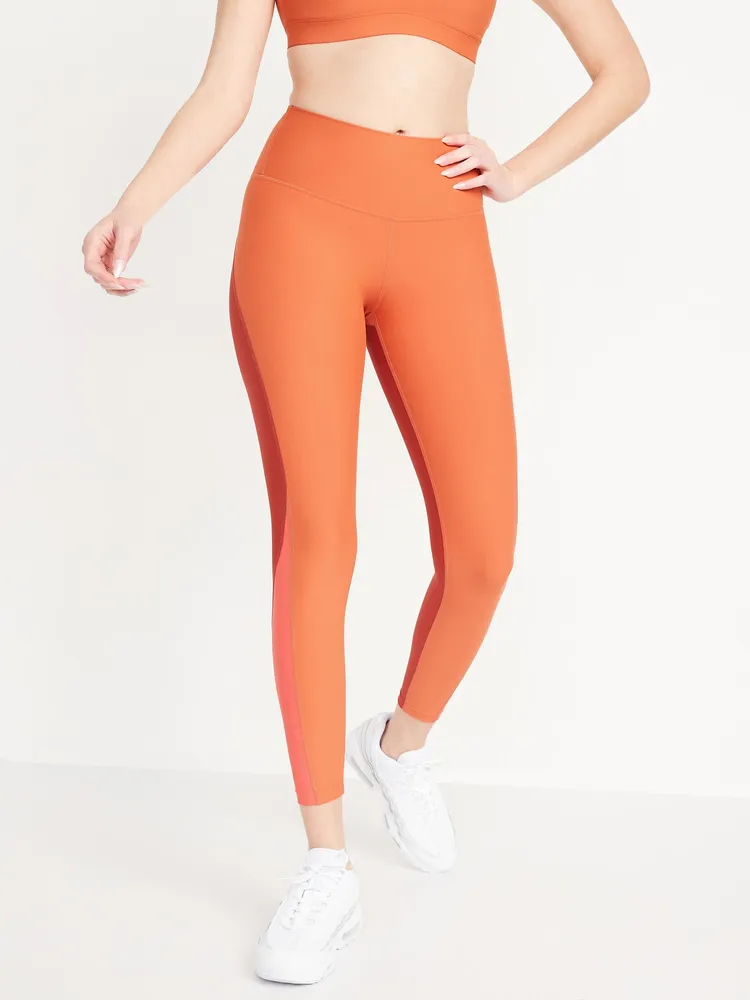 Old Navy High-Waisted PowerSoft Color-Block 7/8-Length Compression Leggings  for Women