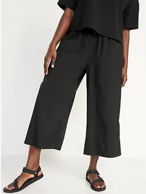 Extra High-Waisted StretchTech Cropped Wide-Leg Pants for Women