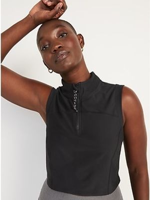 Sleeveless PowerSoft Cropped Half-Zip Top for Women