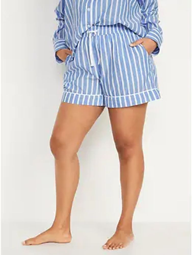 High-Waisted Printed Pajama Shorts for Women -- 4-inch inseam