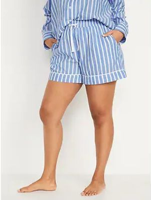 High-Waisted Printed Pajama Shorts for Women - 4-inch inseam