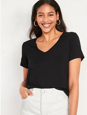 Short-Sleeve Luxe V-Neck T-Shirt for Women