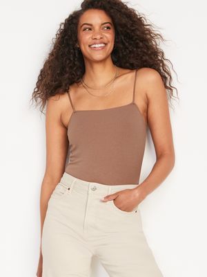 Fitted Cami Rib-Knit Bodysuit for Women