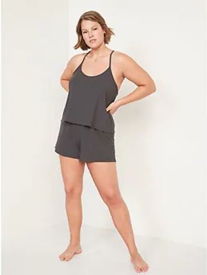 Sunday Sleep Rib-Knit Pajama Tank Top and Shorts Set for Women