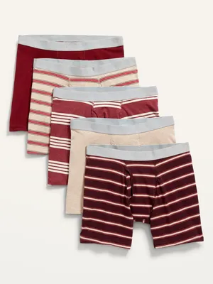 Soft-Washed Built-In Flex Boxer-Brief Underwear 5-Pack for Men - 6.25-inch inseam