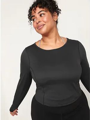 PowerSoft Long-Sleeve Cropped Performance Top for Women