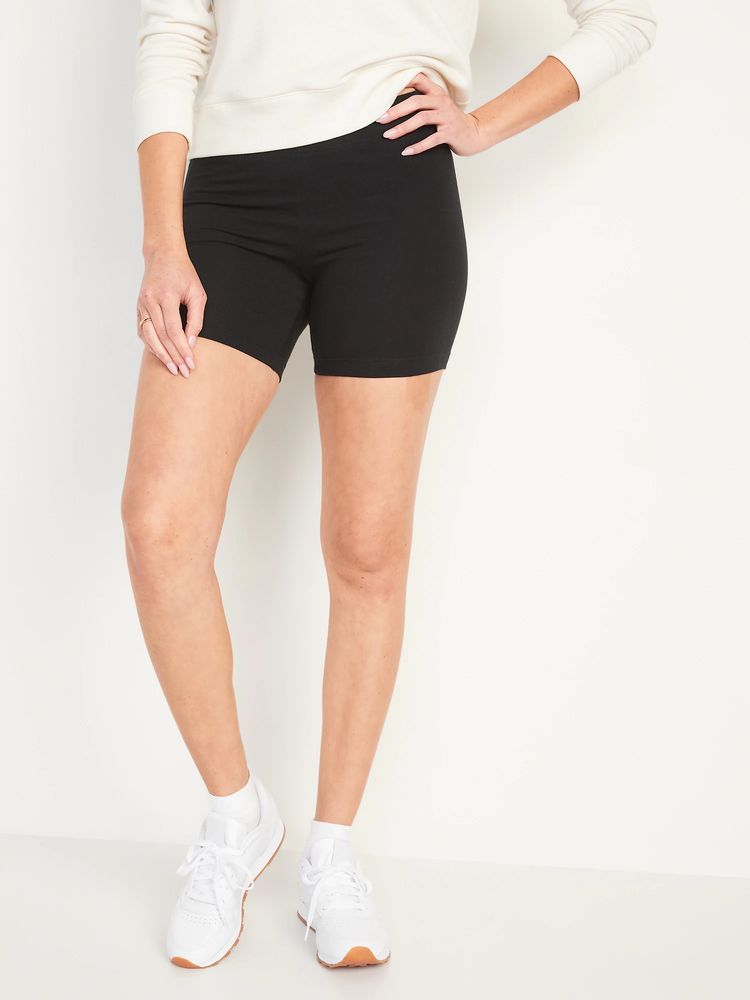 High-Waisted Jersey Biker Shorts For Women - 6-Inch Inseam