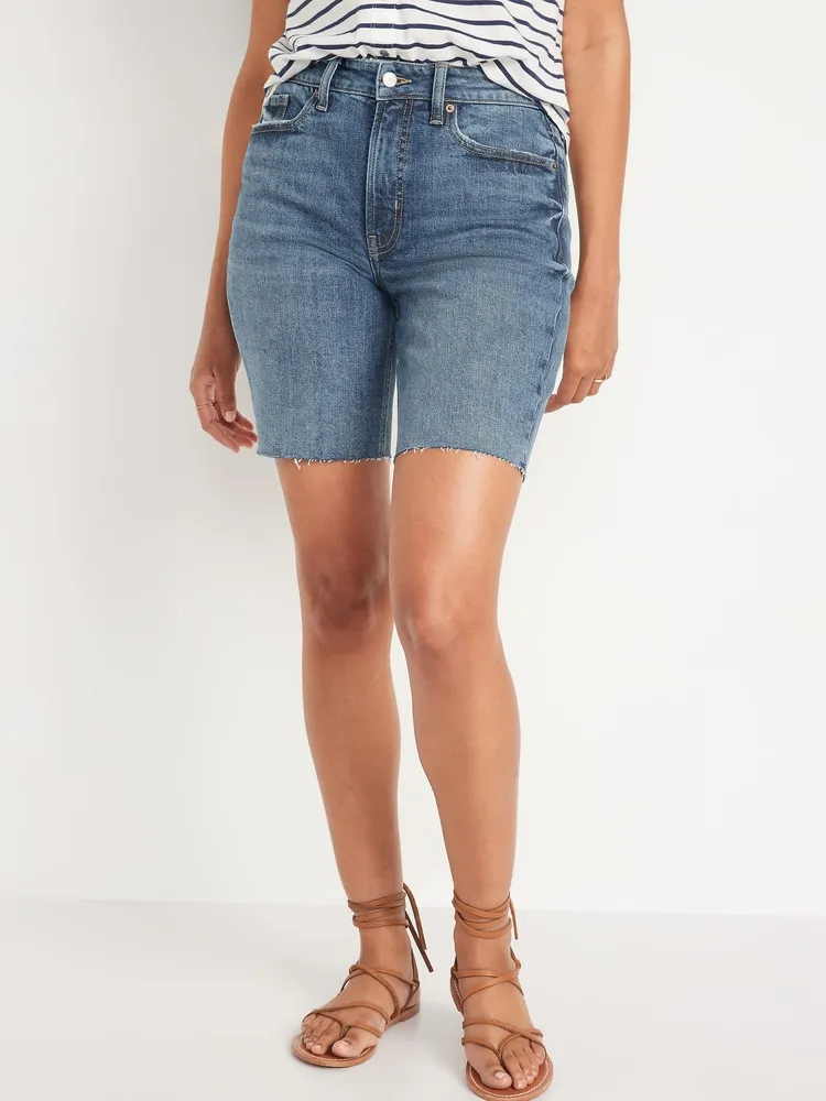 High-Waisted OG Straight Cut-Off Jean Shorts for Women - 9-inch inseam