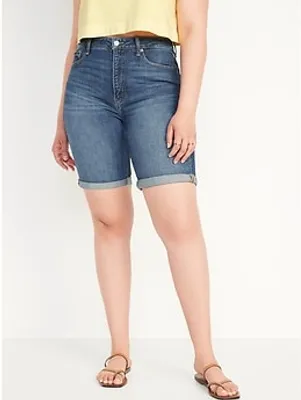 High-Waisted O.G. Straight Jean Shorts for Women - 9-inch inseam