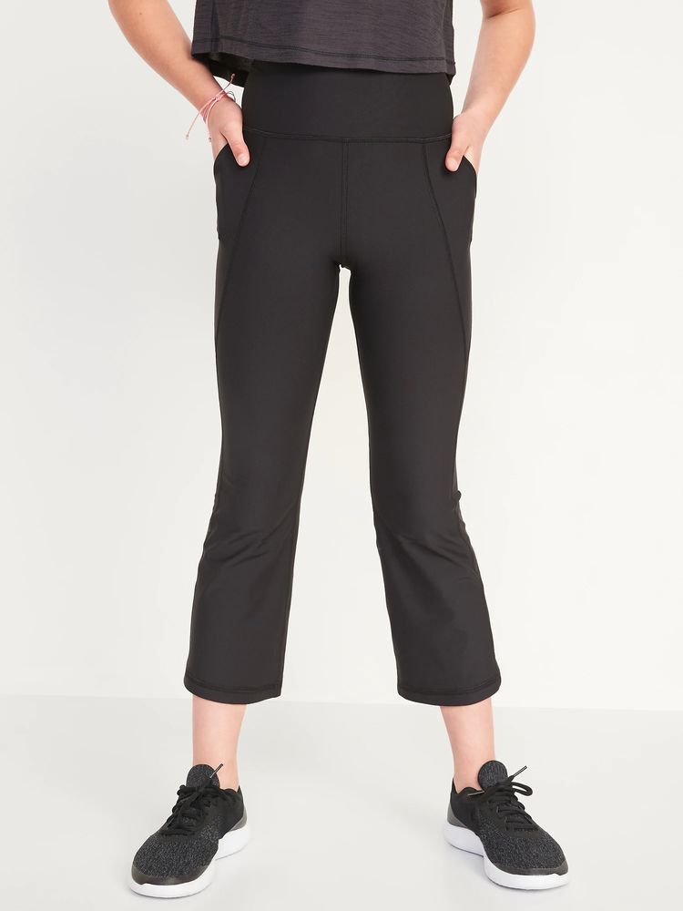 Old Navy High-Waisted PowerSoft Cropped Flared Performance Leggings for  Girls