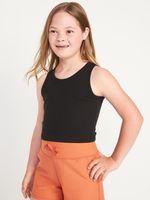 Cropped UltraLite Rib-Knit Performance Tank for Girls