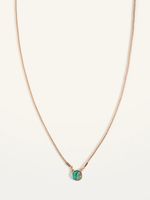 Gold-Toned Abalone Pendant Necklace for Women