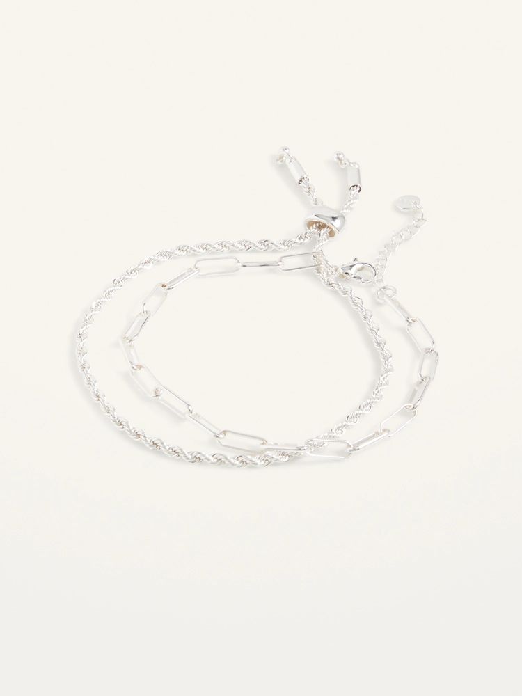 Silver-Toned Bracelets 2-Pack for Women