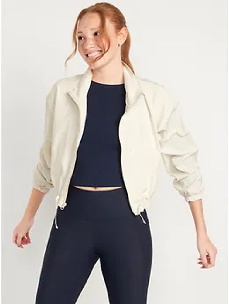 StretchTech Loose Cropped Full-Zip Jacket for Women