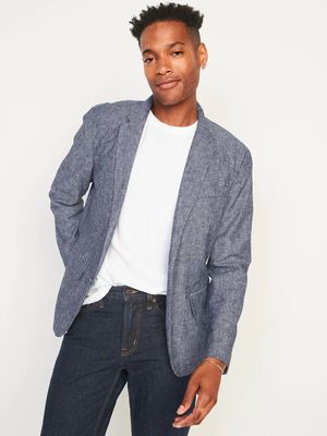 Linen-Blend Built-In Flex Blazer for Men