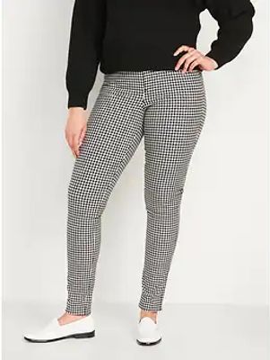 High-Waisted Pixe Houndstooth Full-Length Pants for Women