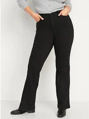 Higher High-Waisted Black-Wash Flare Jeans for Women