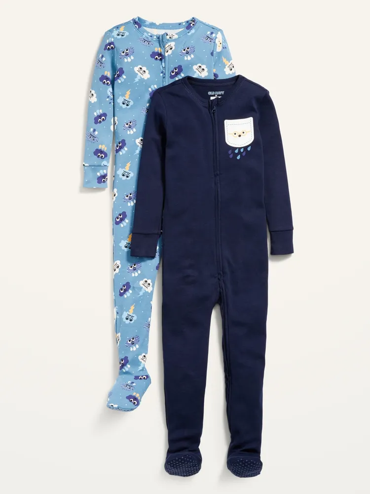 Unisex Snug-Fit 2-Way-Zip Printed Pajama One-Piece for Toddler & Baby