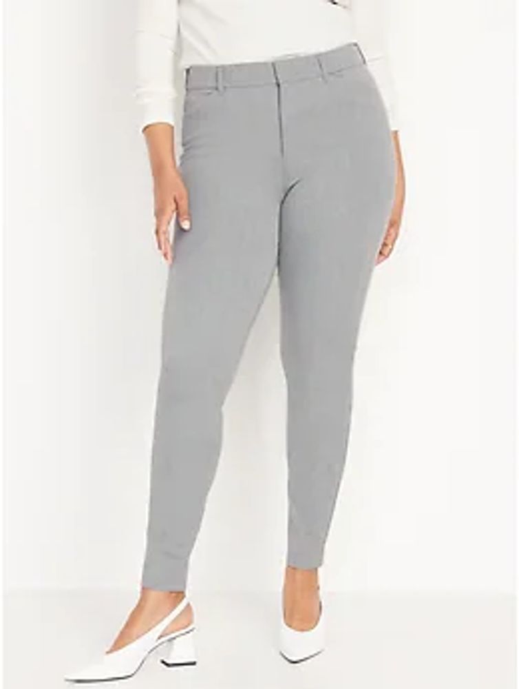 High-Waisted Heathered Pixie Straight Pants for Women