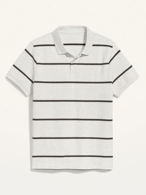 Moisture-Wicking Striped Pique Pro Polo Shirt for Men