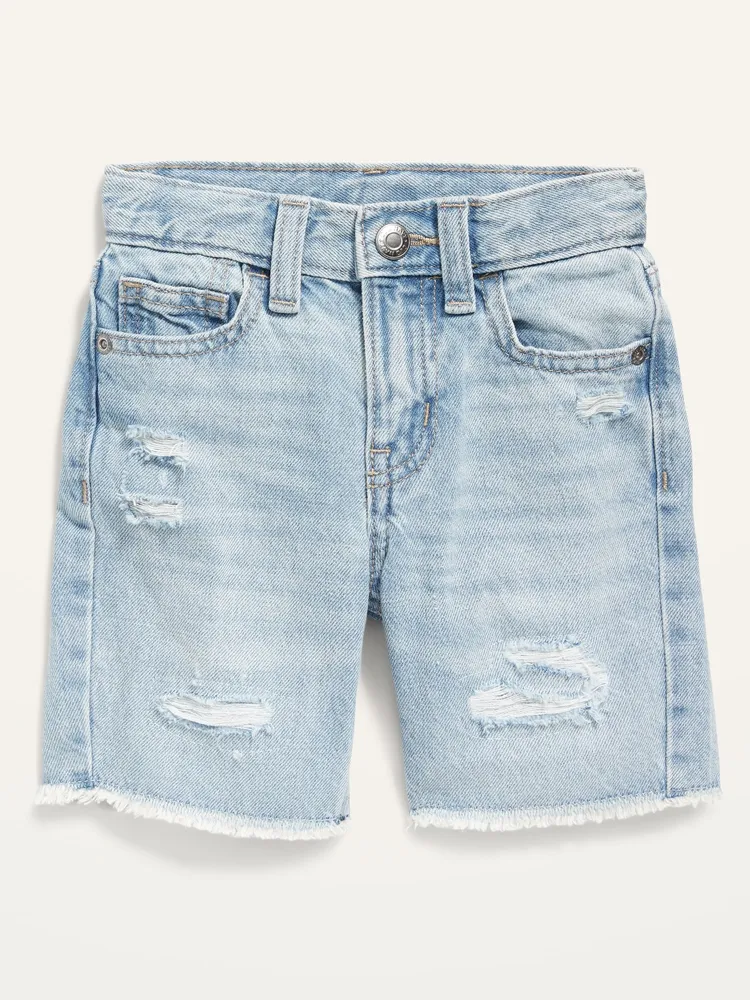 Loose Ripped Jean Cut-Off Shorts for Toddler Boys
