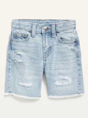 Loose Ripped Jean Cut-Off Shorts for Toddler Boys