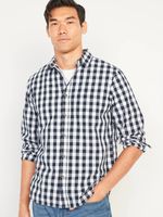 Regular-Fit Built-In Flex Patterned Everyday Shirt for Men
