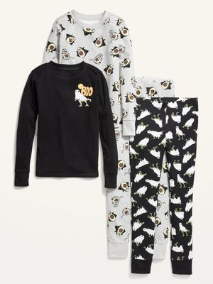 Gender-Neutral 4-Piece Snug-Fit Pajama Set for Kids