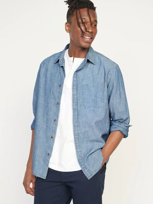 Regular-Fit Chambray Everyday Non-Stretch Shirt for Men