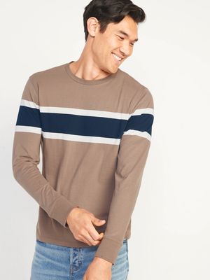 Soft-Washed Center-Stripe Long-Sleeve T-Shirt for Men