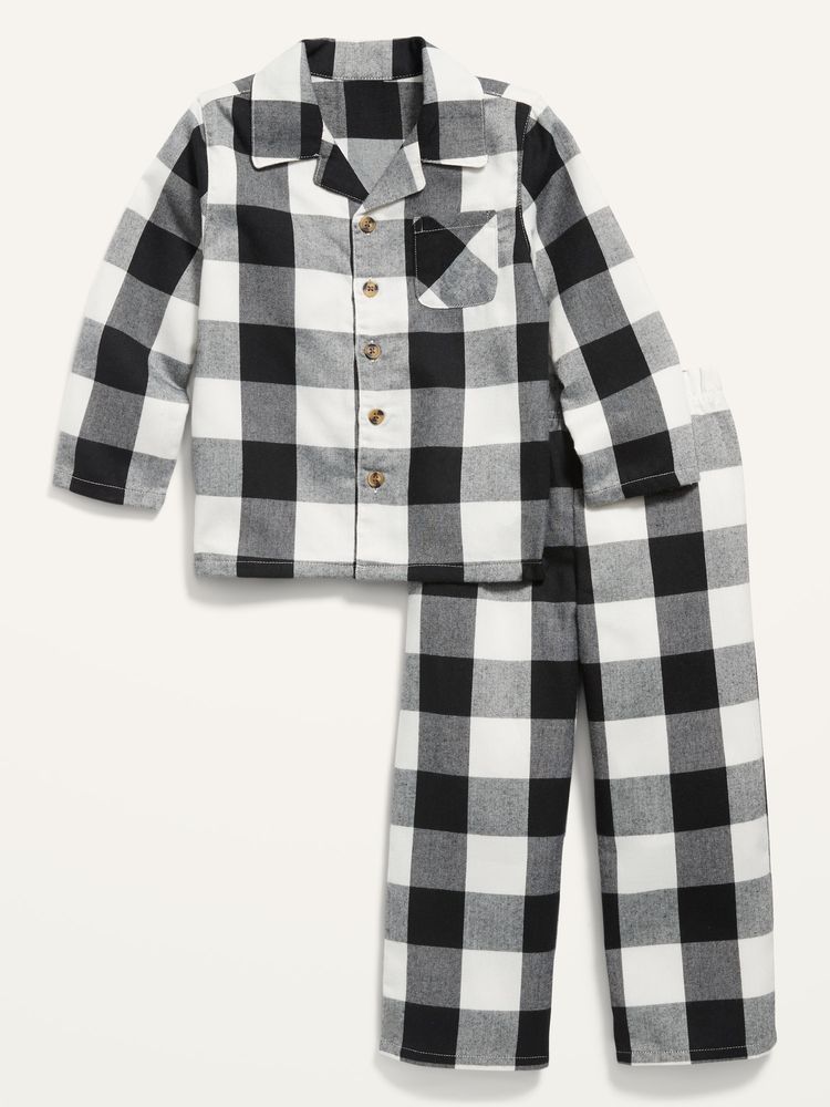 Unisex Plaid Pajama Set for Toddler & Baby